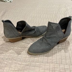 Gray, laser cut Booties!  Almost brand new - worn twice.